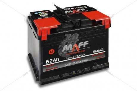 АКБ 6СТ-62 R+ (пт 560) (необслуж) MAFF