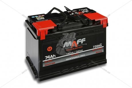 АКБ 6СТ-75 R+ (пт 720)(необслуж) MAFF