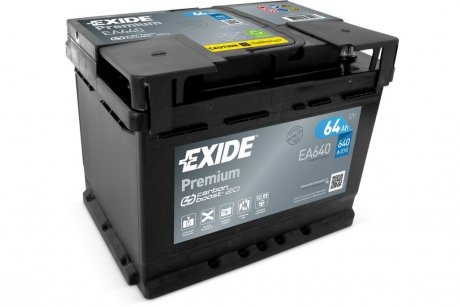 АКБ 6СТ-64 R+ (пт640) (необслуж) Premium Exide