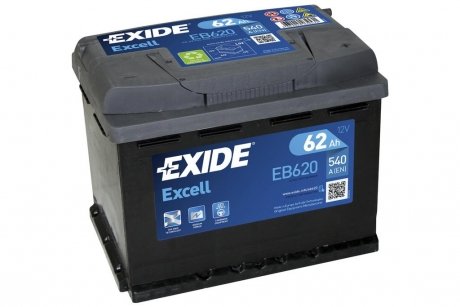 АКБ 6СТ-62 R+ (пт540) (необслуж) EXCELL Exide