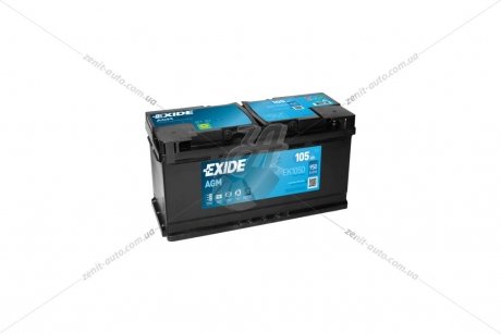 АКБ 6СТ-105 R+ (пт950) (необслуж)(392х175х190) AGM Exide (Start/Stop)